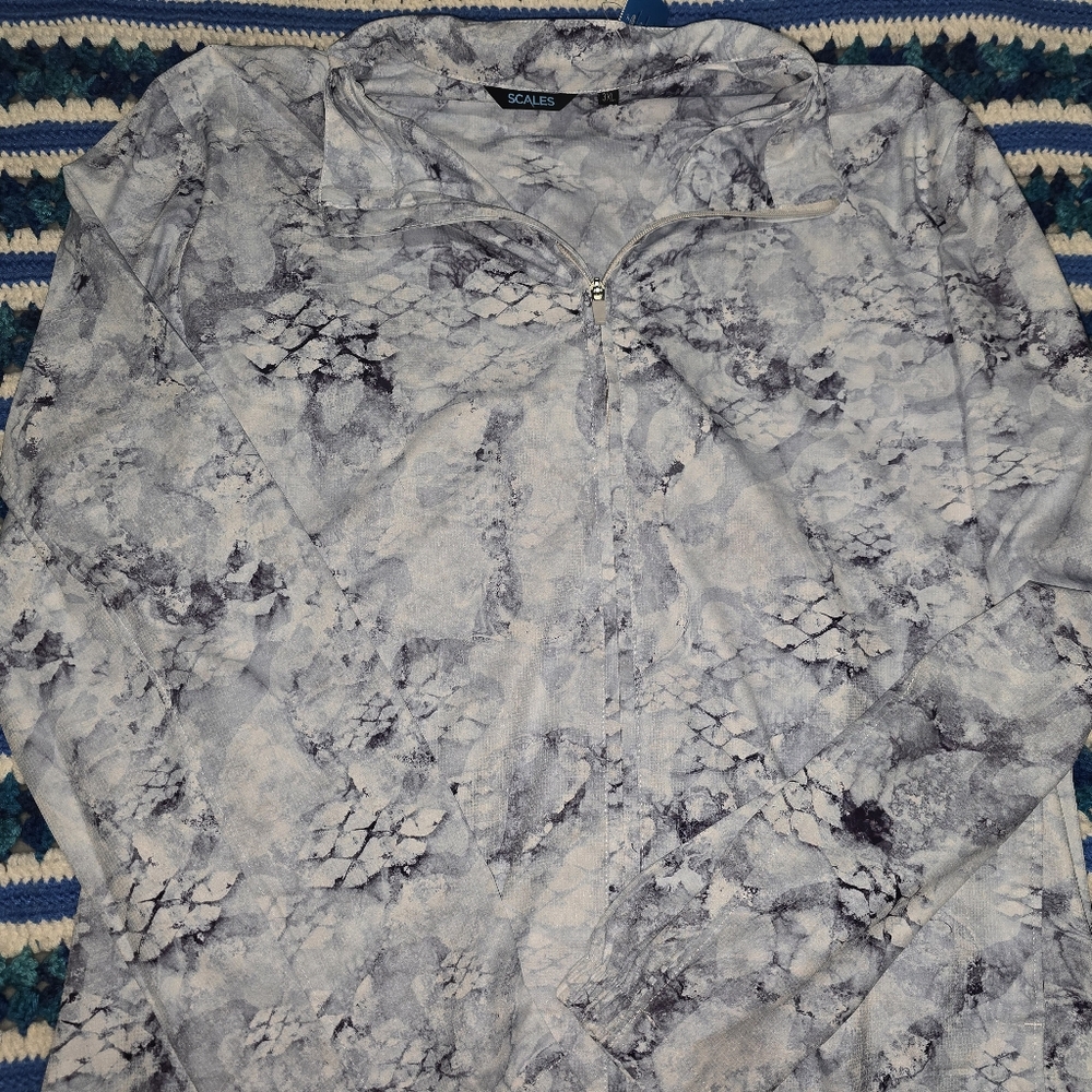 Scales Gray And Light Blue Lightweight Men's Jacket